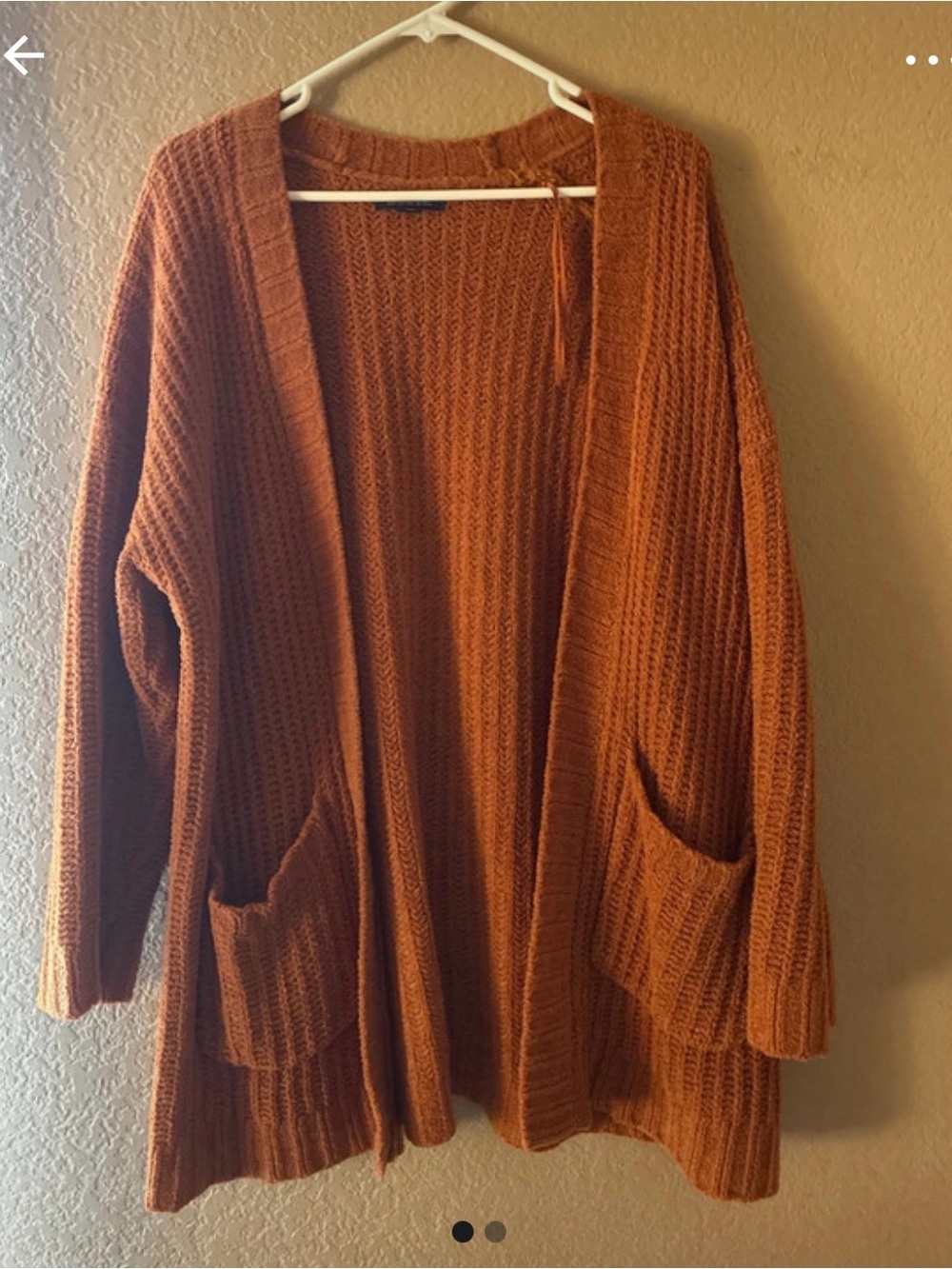 American Eagle Outfitters Open-Front Cardigan Sweater - Rust Orange